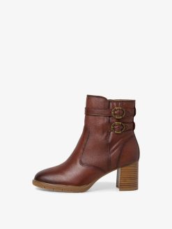 Tamaris Bottine En Cuir - Marron | Bottines