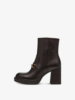 Tamaris Bottine En Cuir - Marron | Bottines